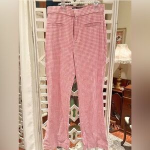 Zara Pink & cream gingham Trousers